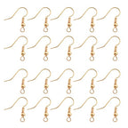 TOAOB 100pcs Earring Hooks Hypoallergenic French Ear Wires with Ball and Coil 18mm K Gold Tone Fish Hook Earrings Making Supplies for DIY Jewelry Making - color: K gold