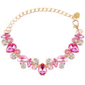 HOWWFALY Dog Collar and Cat Collar Gold Chain Necklace Stainless Steel Adjustable Pink Diamonds Collar with Cute Pet Paw for Small Medium Pets Cats Dogs Kitten Puppy(Pink, S) - color: Pink, size: Small