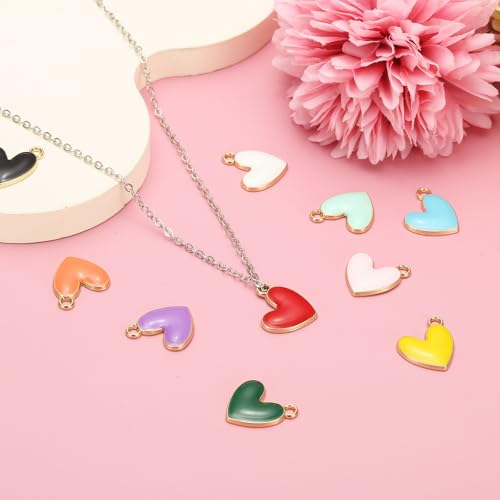 MECCANIXITY Enamel Alloy Heart Charm, Valentine Heart Pendants Love Jewelry Making Charm for DIY Necklace Bracelet Earrings Keychain - color: Sky Blue/Blue