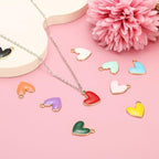 MECCANIXITY Enamel Alloy Heart Charm, Valentine Heart Pendants Love Jewelry Making Charm for DIY Necklace Bracelet Earrings Keychain - color: Purple