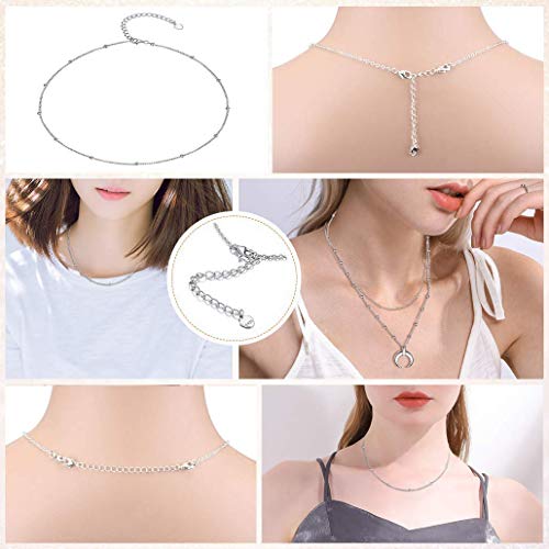 3 Pcs 925 Sterling Silver Necklace Extenders for Women Durable Strong Removable Necklace Bracelet Anklet Extension Jewelry Making Chains - color: 2 3 4 Inch, Silver