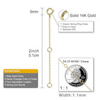 14K Solid Gold Necklace Extender Real Bracelet Extender 2 3 4 Inch Durable Adjustable Chain Gold Anklets Extension for Women 2" 3" 4" (14K Yellow Gold-2 IN) - color: 14K Yellow Gold-2 IN