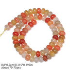 Songxi 5x8mm Natural Golden Silk Jade Beads, 75PCS Spacer Round Loose Abacus Beads for Jewelry Making, Gemstone for Bracelet Necklace Earrings, Arts and Crafts - color: Golden Silk Jade