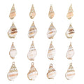 SUNNYCLUE 1 Box 16Pcs 4 Style Ocean Beach Spiral Seashells Craft Charms Connectors Pendant Conch Shells Charms with Plated Golden Loop Bail for Bracelet Necklace Making Craft Supplies - color: 1 Box 16pcs Conch Shell Charms