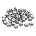 uxcell 50Pcs European Large Hole Beads, Rhinestone Craft Bead Crystal Charm Spacer Beads for Pens Bracelet Making Necklace DIY Craft, Grey - color: Grey