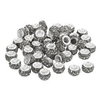 uxcell 50Pcs European Large Hole Beads, Rhinestone Craft Bead Crystal Charm Spacer Beads for Pens Bracelet Making Necklace DIY Craft, Grey - color: Grey