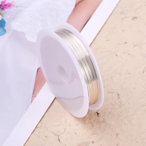 1 Roll 20.34 Feet(6.2m) 24 Gauge Round Copper Jewelry Bendable Wire Long-Lasting Plated Jewelry Wire Soft Artistic Wires Copper Metal Beading for Jewelry Making Crafts,Silver Color Plated - color: 24 Gauge,Silver Color Plated