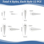 UNICRAFTALE Cone Charms Stainless Steel Spike Charms Punk Style Charm Spike Pendants Dangle Charm for DIY Necklace Earring Bracelet Jewelry Making - size: 10/15/16.5/18.5mm Long