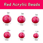400 Pcs Red Acrylic Round Loose Beads with 1.7mm Hole, 8mm Bulk Beads Acrylic Small Beads for Bracelets Necklaces Earring Making Supplies - color: Red, size: 8mm - 400Pcs