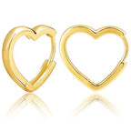 Me&Hz Gold Huggie Earrings Small Huggie Hoop Earrings for Women 14K Gold Plated Hypoallergenic Cubic Zirconia Huggies Mini Silver Hoop Earring for Women - color: Heart, Gold