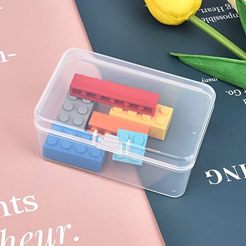 20 Pack Rectangular Clear Plastic Storage Containers Box with Hinged Lid for Beads and Other Small Craft Items (3.35 x 2.17 x 1.38 inch) - size: 3.35 x 2.17 x 1.38 inch