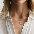 Valloey Rover Gold Necklace for Women 14K Gold Plated Circle Cubic Zirconia Pendant Necklace Dainty Twist Rope Chain Necklace Simple Jewelry Gift for Women - style: CZ-Moon