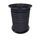 QNR 1/2" Black Shock Cord, Marine Grade Polyester Bungee Cord, 50 ft Spool, UV Resistant Elastic Rope - size: (#16) 1/2" x 50 feet