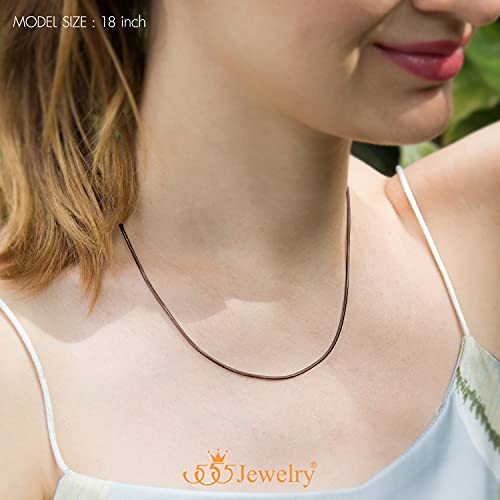 555Jewelry 1.2mm Stainless Steel Snake Chain Necklace for Men & Women, 16-28 Inch - color: Coffee