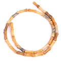 GEM-Inside 30Pcs 5x12mm Natural Orange Yellow Chrismatite Jade Stone Plant Bamboo Knot Bone Charms Beads for Jewelry Making Power Energy Chakra Stone Beads - color: Orange Yellow Chrismatite Jade