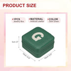 PATIKIL Travel Jewelry Case,G Initial Small Travel Jewelry Box Organizer Rings Earrings Storage Case Personalized Gifts for Women Girls Birthday Christmas Bridesmaid Gifts,Dark Green - style: G