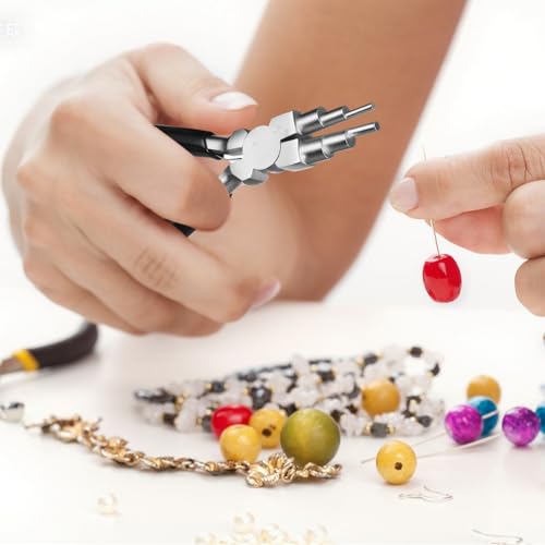 Mudder 2 Pieces Jewelry Making Tool Bail Making Pliers 6 in 1 Jewelry Wire Bending Pliers for Beading Looping Shaping Wire DIY Crafts (Black) - color: Black