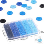 3500pcs Blue Clay Beads for Bracelets Making 6mm Heishi Beads Polymer Flat Round Disc Clay for Jewelry Making Blue Bead Crafts - color: Blue