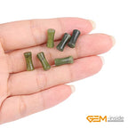 GEM-Inside 30Pcs 5x12mm Natural Dark Green Jade Plant Bamboo Knot Bone Charms Beads for Jewelry Making Power Energy Chakra Stone Beads - color: Dark Green Jade