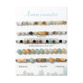 5Pcs Crystal Bracelet for Women Spiritual Natural Stone Bracelet Set Stackable Beaded Bracelets Healing Crystal Bracelet Gemstone Bead Bracelet Beaded Stretch Bracelets for Women - style: Amazonite