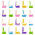 Beadthoven 20pcs Big Letter L Beads Large Hole Bubble Alphabet Acrylic Beads Charm Iridescent Plastic L Shape Loose Chunky Spacers for Jewelry Making Bracelet Necklace Keychains Shoelaces Crafts - color: L