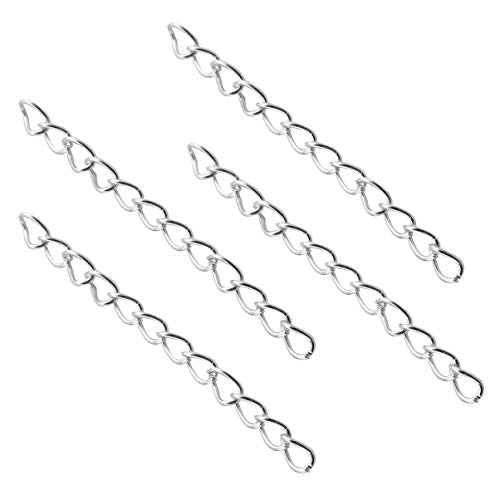 NX Garden Tail Extender Chain 100PCS K White Gold 50 x 4mm Chain Extension Tails for DIY Jewelry Making - color: K White Gold