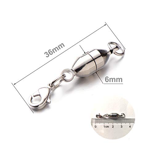 Zpsolution 6mm Magnetic Jewelry Clasps Lobster Clasp Oval Shape for Necklace Bracelet 8 pcs - color: Oval Gold and Silver