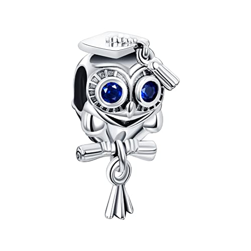 Mothers Day Birthday Number Love Family Friendship Graduation Auntie Grandma Dad Mom Charms for Pandora Bracelets Necklaces, Gifts Women, for Anniversary Valentines Christmas - style: Grad-Owl Graduation Charms 2
