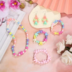 900Pcs Acrylic Pastel Beads, Shynek Colorful Plastic Candy Beads Include Heart Beads Star Beads Round Beads, Chunky Cute Beads for Bracelets Jewelry Making