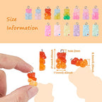 Cheriswelry Cup Cake Resin Pendants Lovely Food Sweet Dessert Dangle Charms Links Hanging Ornament with Metal Loop Fruit Pendants for Key Chains Bracelet Necklace Jewelry Making - color: Mixed Color-Bear*1