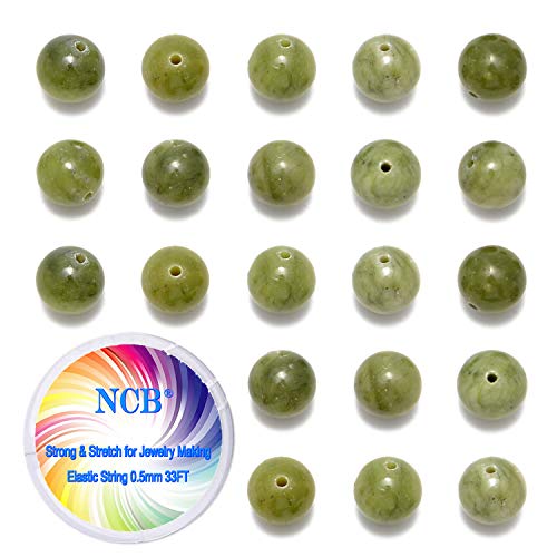 NCB 200pcs 4mm Canadian Jade Loose Beads for Jewelry Making, Natural Semi Precious Beads Round Smooth Gemstones Spacer Beads Charms for Necklaces Bracelets (Canadian Jade, 4mm 200Beads) - color: Canadian Jade, size: 4mm 200Beads