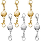 925 Silver and Gold Magnetic Necklace Clasps, Round Necklace Clasp Closures for Jewelry Making,Magnetic Necklace Clasps and Extenders,for Bracelet Necklace and Accessories (6pcs | Gold Silver) - color: 6pcs | gold silver