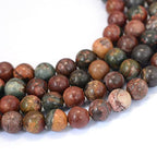 KISSITTY 235pcs 8mm Natural Picasso Stone/Jasper Bead Strands, Natural Gemstone Crystal Beads Round Smooth Chakra Beads Energy Healing Crystals Gemstones for DIY Jewelry Bracelets Necklaces Making - color: Natural Picasso Stone/Jasper