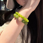 8mm Green Olivine Natural Stone Beads Round Loose Beads for Jewelry Making Yochus DIY Beads Bracelet Necklace - color: Green Olivine, size: 8mm