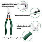 SPEEDWOX Side Cutters 7 Inch Wire Flush Cutters Angled Wire Cutting with Spring Functional Precision Tools for Cutting Electronics Wires Handmade and Any Clean Cut Needs - size: 7"