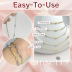 OHINGLT Necklace Extender Magnetic Clasps Chain Extenders for Necklaces,Gold and Silver Magnetic Necklace Clasps and Closures with Bracelet Extension - color: 10Pcs Gold