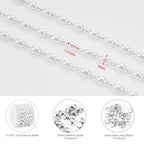 KYUNHOO 16.4FT/5M Faux Pearl Bead Jewelry Making Chains for Crafts Stainless Steel Cable Chain Roll with Jewelry Clasps for Women DIY Handcrafts - color: Pearl Bead Silver