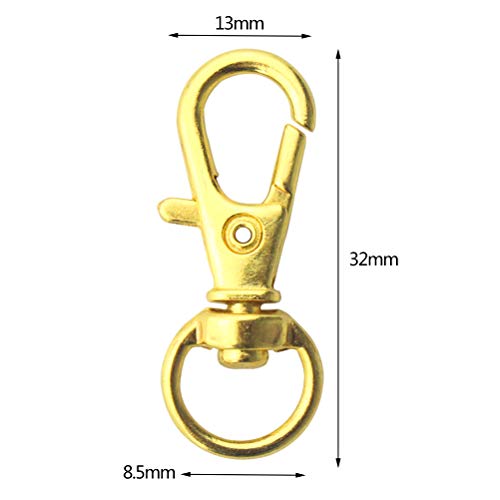 Swivel Clasps Lanyard Snap Hook,cnomg Metal Swivel Lanyard Snap Hook Lobster Claw Clasp (Golden) - color: Golden, size: 1.2 inches