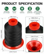 1000 Meters FIVEIZERO Extra Strong Upholstery Thread,Black Bonded Nylon Thread for Denim Leather,Craft,Machine,DIY and Home (1 Pack) CJ - color: Black