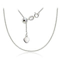 Hoops & Loops Sterling Silver 1.5mm Rolo Adjustable Chain Necklace, from 12" to 20" - color: 20"-Silver