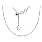 Hoops & Loops Sterling Silver 1.5mm Rolo Adjustable Chain Necklace, from 12" to 20" - color: 20"-Silver