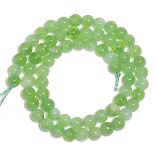 6mm Green Olivine Natural Stone Beads Round Loose Beads for Jewelry Making Yochus DIY Beads Bracelet Necklace - color: Green Olivine, size: 6mm