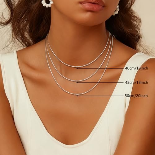 925 Silver Chain Necklace for Women 2mm Box and Snake Italian Choker Chain Thin & Strong Necklace 16/18/20 Inch - size: 16 inch, style: Snake Chain