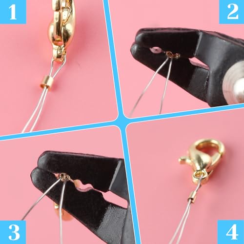Bead Crimping Pliers Jewelry Crimper Plier Micro Tube Beads Crimper 5" with Spring Bent Head Jaw 2 Jewelry Crimping Tool Crimping Pliers for 2mm&3mm Beads Jewelry Making DIY Crafts Making - style: Bent Jaw 2