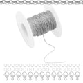 66Feet Stainless Steel Necklace Chains Cable Link Chains for Jewelry Making DIY Craft Kit with Lobster Clasps Jump Rings - color: 66Feet-Stainless Steel, size: 1.0mm