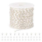 GTVOODX 33 Feet Silver Chain for Jewelry Making 2mm Soldered Stainless Steel Lip Link Chains Spool Bulk for Bracelet Necklace Jewelry Making with Jump Rings Lobster Claw Clasps - color: Silver Lip