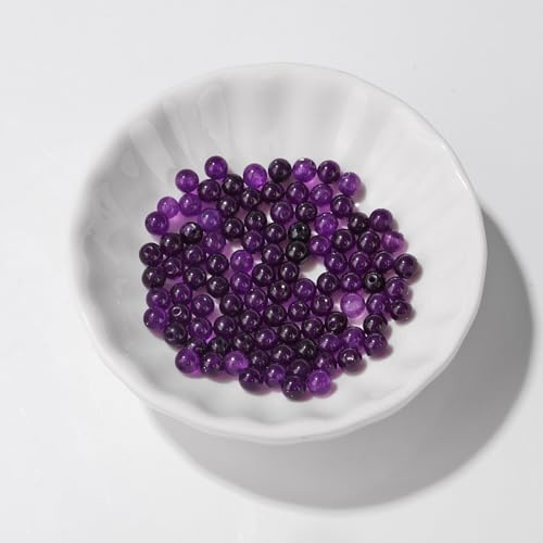 Raicegs 100pcs 4mm Amethyst Beads Natural Gemstone Beads Round Loose Beads for Jewelry Making DIY Bracelets Necklace - color: Amethyst, size: 4mm Round