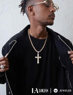 LOLIAS Black 14K Gold Plated 𝐂𝐫𝐨𝐬𝐬 𝐍𝐞𝐜𝐤𝐥𝐚𝐜𝐞 for Men Stainless Steel 𝐁𝐲𝐳𝐚𝐧𝐭𝐢𝐧𝐞 Chain With Cross Pendant Necklace 𝐌𝐞𝐧𝐬 𝐆𝐢𝐟𝐭 22-30Inch - color: Gold plated necklace with pendant, size: 24IN