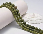 AD Beads Natural Gemstone Smooth Round Loose Beads 15“ 6mm 8mm 10mm (6mm, Chinese Sinkaing Jade) - color: Chinese Sinkaing Jade, size: 6mm