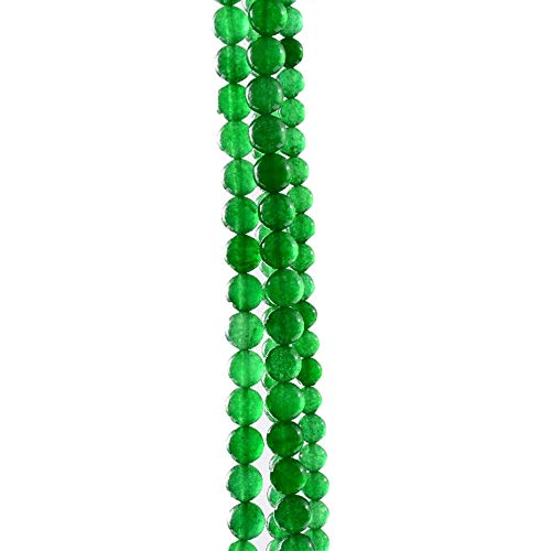 RayLineDo® 48Pcs 8mm Natural Bright Candy Green Malay Jade Stone Round Beads Loose Beads Wholesale for Jewelry Making - color: Green Malay Jade, size: 8mm